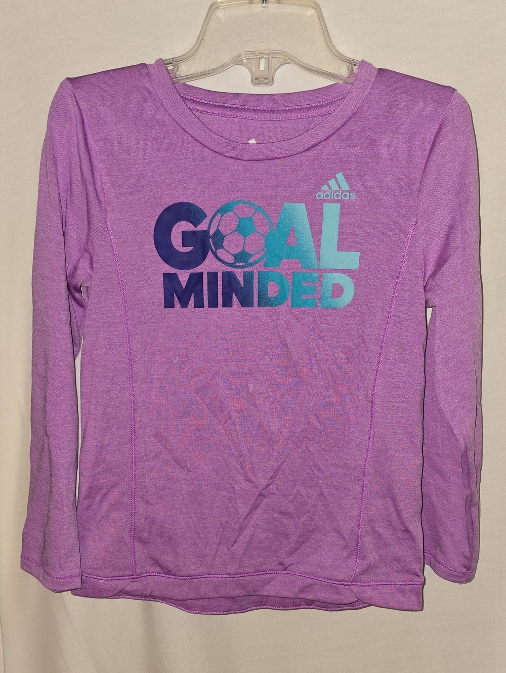 adidas Purple Long Sleeve 'Goal Minded' Graphic Tee